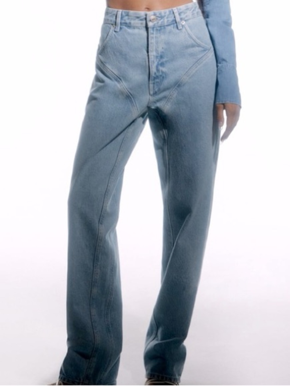 Zara Mugler Style Slouchy Wide Leg Jeans